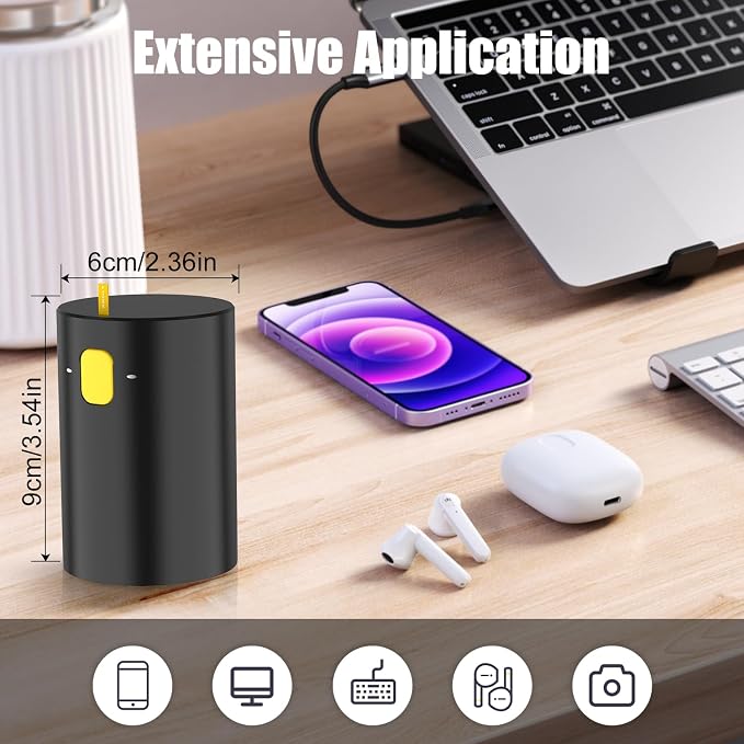 VICHYIE 20 in 1 Multifunctional Cleaner Kit for Electronic Devices, Keyboard Cleaning Brush, Headphones Cleaner Kit for AirPods, Multi-Tool for Cleaning Laptop, Earbuds, Camera, Cellphones (Black) - Image 6