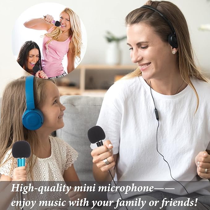 LOCOLO 5Pcs Mini Microphone Mini Karaoke Microphone for Voice Recording Portable Microphone Chatting and Singing Compatible with Smartphone iPhone iPad Laptop