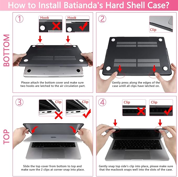 Batianda for MacBook Pro 14 Inch Case 2026-2021 Release M5 M4 M3 M2 M1 Pro/Max, 1.2mm Slim Creative Graphic Hard Shell Cover with Keyboard Cover, Screen Protector 4-in-1 Bundle, Wave