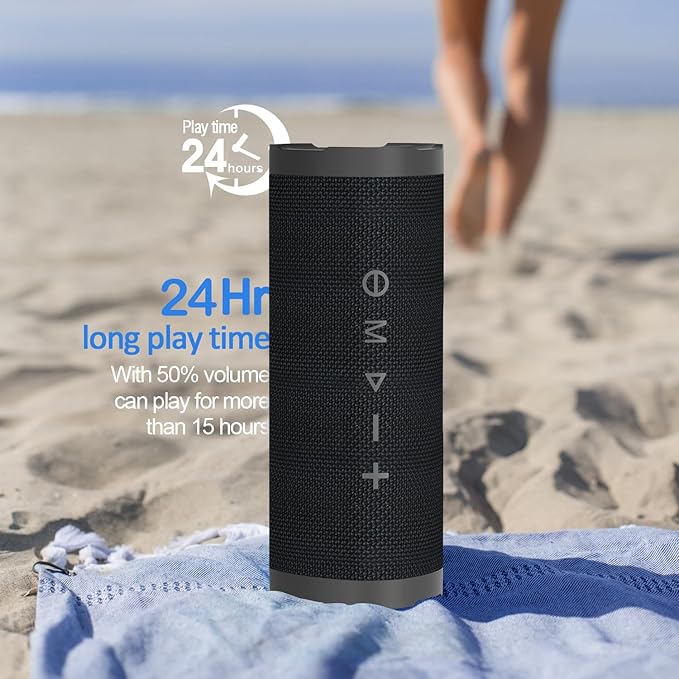 Vanzon V40 Portable Speaker Bluetooth 5.0, 24W Stereo Sound Bluetooth Speaker Wireless, 24H Playtime,Colorful RGB Modes, TWS Pairing, Gift Ideas