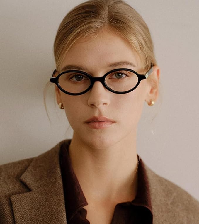 ViewJoy Retro Oval Blue Light Glasses for Women Fashion Computer Glasses Bluelight Blocking Eyewear Vintage Frame