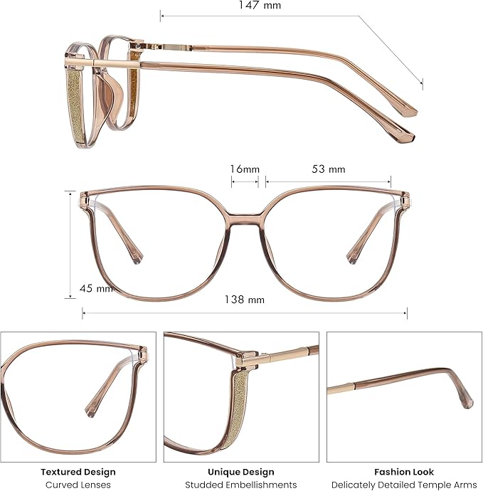 GUDVUE Blue Light Glasses For Woman, Computer Reading/Gaming/Phones Glasses, Anti Glare/UV400/Eye Strain