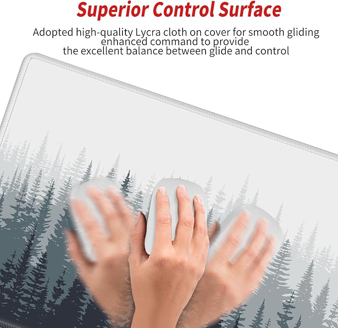 Large Mouse Pad Gaming Desk Pad Forest Mousepad for Wireless Mouse XXL 31.5''X15.75'' Big Desk Mats Extended Mouse Mat of Girl Desktop Computer with Coaster