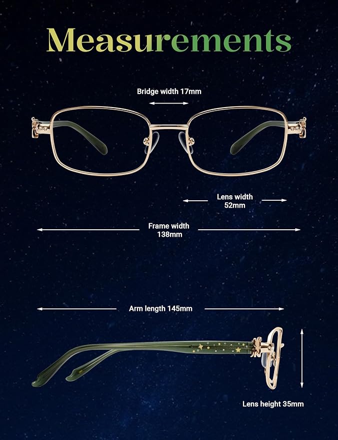 TIJN Blue Light Blocking Glasses for Woman Men, Square Acetate Metal Frame Eye Glasses for Cosplay & Anime Girl, Rin