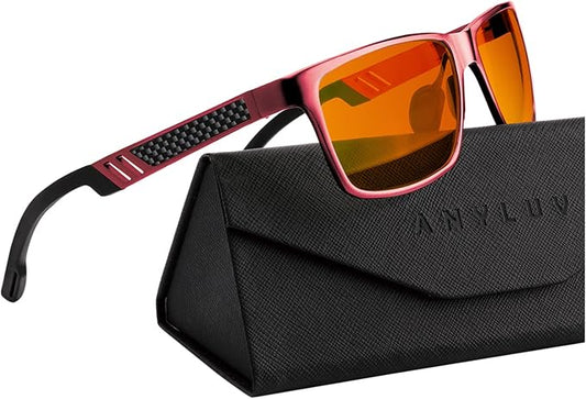 ANYLUV Blue Light Blocking Glasses Men Computer Gaming Glasses Lightweight Al-Mg Metal Anti Eyestrain Eye Protection