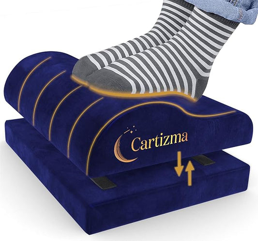 Ergonomic Foot Rest for Under Desk - Non-Slip, Adjustable, Washable Covers - Office, Home & Travel