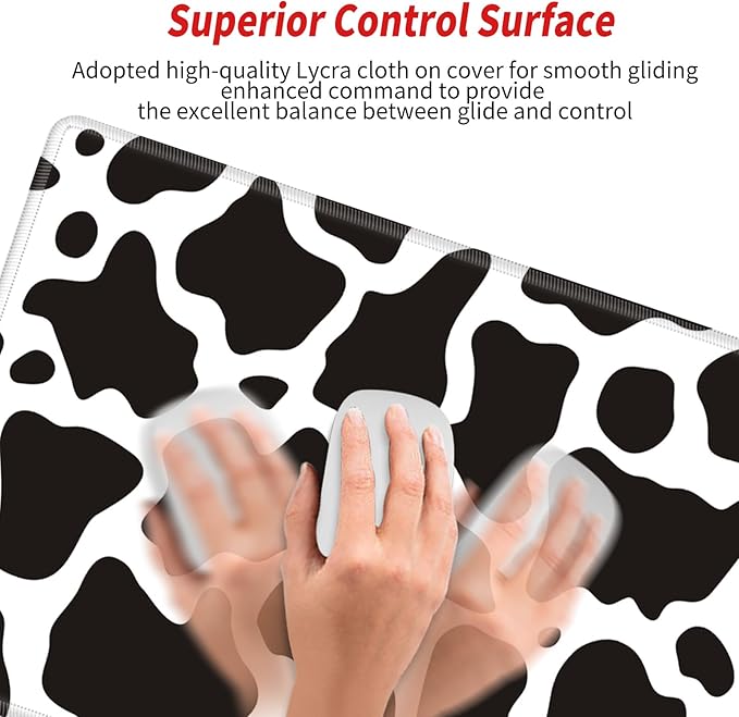 Gaming Mouse Pad 48x24 Desk Mat Giant Mousepad Large Desk Pad Cow Print Full Mouse Mat XXXL Computer Mat for Protector Desktop Wireless