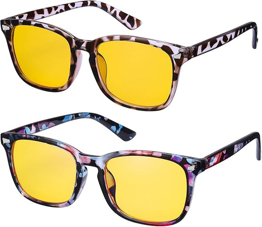 Polarized Sunglasses for Women Men, Night Driving Glasses Anti Glare Yellow Lens UV 400 for Day Night Use