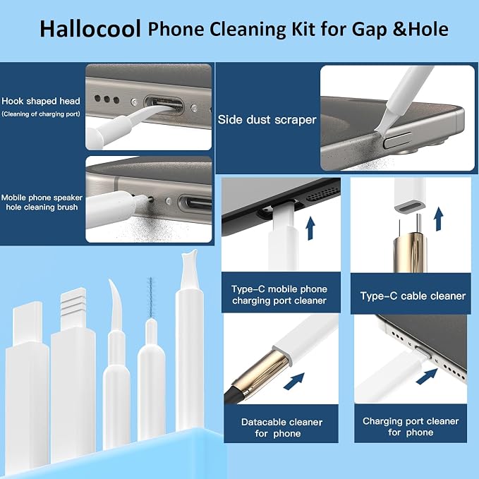 32 in 1 Multi-Functional Cleaning Kit for Electronics Devices, Mobile Phones, Computer, Monitor, Earbuds, Headphones, Laptop, Camera, Lens Portable White Electronic Cleaning Kit (Black) - Image 5