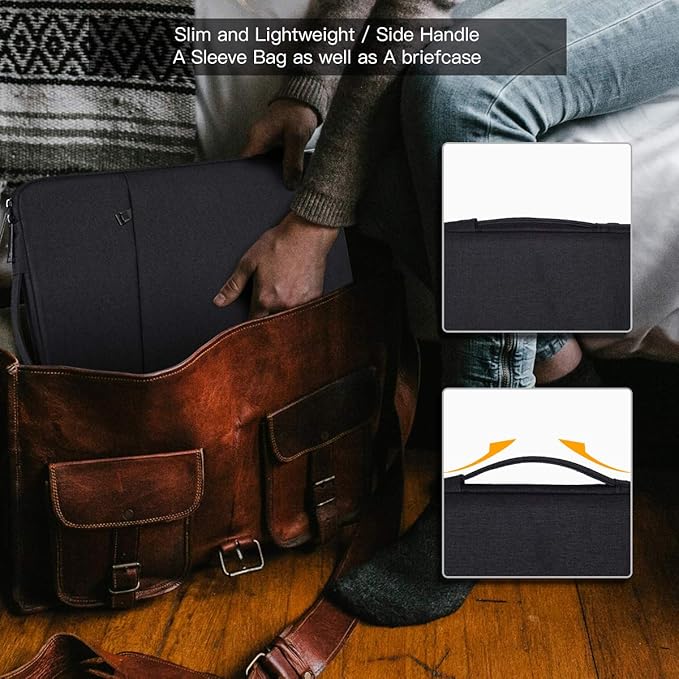 14 Inch Laptop Sleeve Case for Dell Latitude/Inspiron, HP ASUS Lenovo Chromebook/Stream/ASUS Vivobook/Lenovo IdeaPad Computer Sleeve Bag, Black