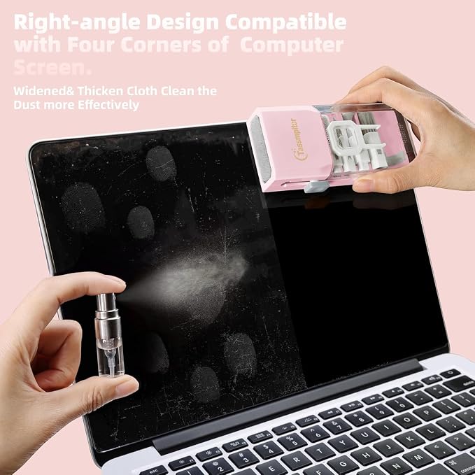 Tassmpitor Keyboard Cleaning Kit, All in 1 Laptop Cleaning Kit for MacBook iPhone iPad Camera Lens Airpods Computer, Compact Keyboard Cleaner with Spray and Brush, Multitool for Electronic Screen - Image 3