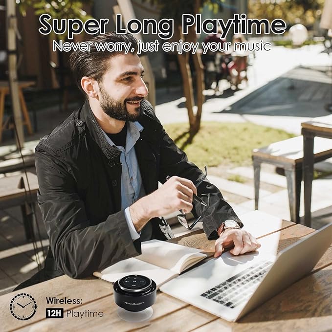 XLEADER SoundAngel Mate(2nd Gen) Pro Shower Speaker, Certified IPX7 Waterproof Bluetooth Speaker, 8W Crystal Sound & Rich Bass, 15H Playtime, with Suction Cup & Silicone Lanyard, Ideal Gifts, Silver