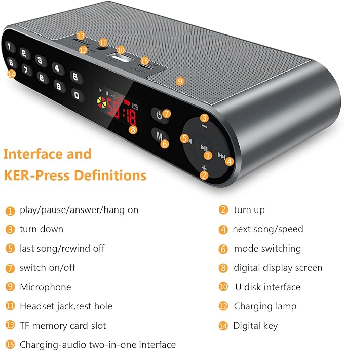 Antimi Bluetooth/FM Radio/MP3 Player Portable Wireless Speaker (Black)