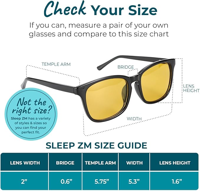 Sleep ZM Blue Light Blocking & Light Sensitivity Glasses - 8 Lens Types for Comfort, Relaxation, Sleep & Relief - 50+ Styles