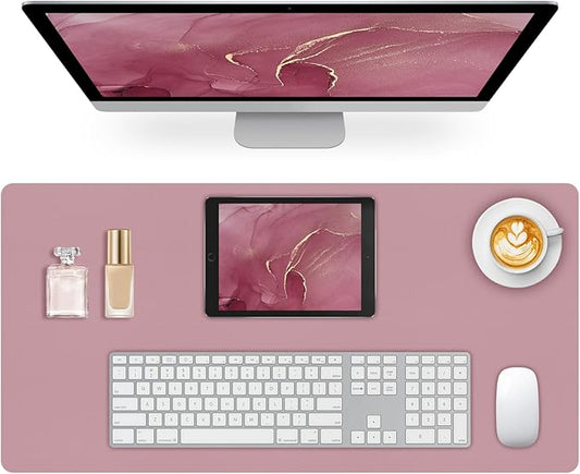 Non-Slip Desk Pad Mat, Leather Desk Mat for Desktop, Large Purple Mouse Pad, Waterproof Computer Mouse Mat Desktop Protector for Office/Home, 23.6" x 13.7"