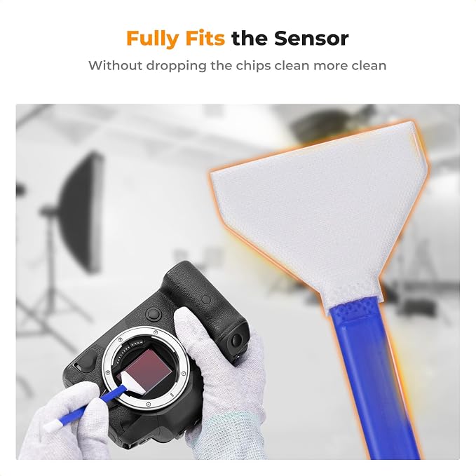 K&F CONCEPT 2-1 24mm Full Frame Sensor Cleaning Swab, Viewfinder Cleaning Swab, with 20ml Sensor Cleaner, DSLR Camera CMOS and CCD Sensor Cleaning Swab Kits Compatible with Nikon Sony Canon Camera - Image 4