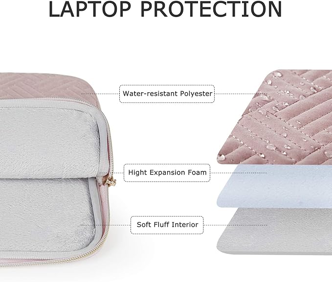 BAGSMART Laptop Sleeve Bag Compatible with MacBook Air/Pro, 13-13.3 inch Notebook, Compatible with MacBook Pro 14 Inch, MacBook Air M2 Sleeve 13 Inch, Repellent Protective Case with Pocket, Beige