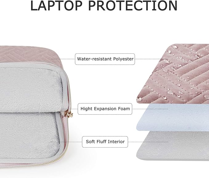 BAGSMART Laptop Sleeve Bag Compatible with MacBook Air/Pro, 13-13.3 inch Notebook, Compatible with MacBook Pro 14 Inch, MacBook Air M2 Sleeve 13 Inch, Repellent Protective Case with Pocket, Warm Tan