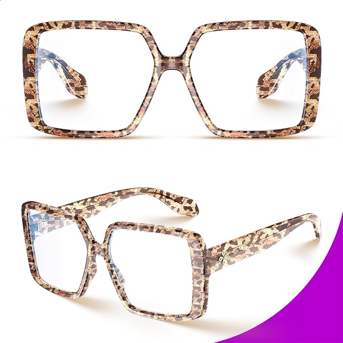 VISOONE Oversized TR90 Blue Light Blocking Glasses Fashion Accessories Non Prescription for Women Harvard