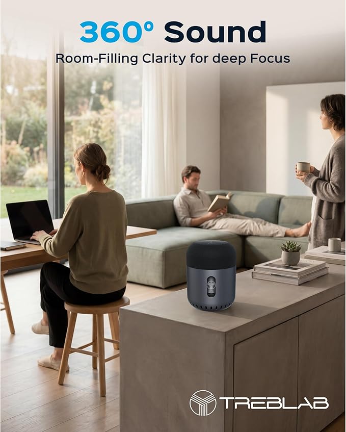TREBLAB Loud Portable Bluetooth Speaker with 360° Surround Sound, 90W 5-Driver System, Subwoofer, Wireless Speaker, 22H Battery, IPX4 Waterproof, TWS, Touch Control, Aluminum Body - HD-360 Pro