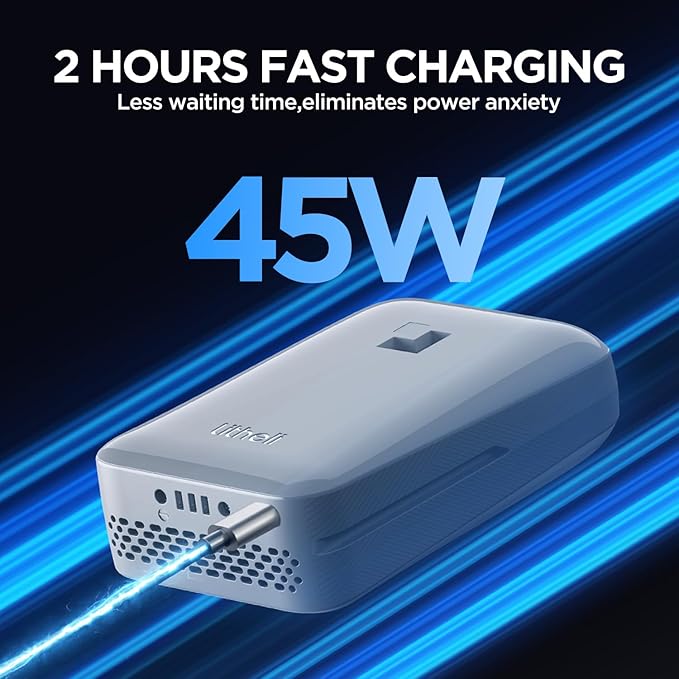 LiTHELi Portable Charger 4.0Ah Lithium Batteries 45W Max Power Bank, Suit for All U20 Power Tools and Outdoor Power Equipment（Blue）
