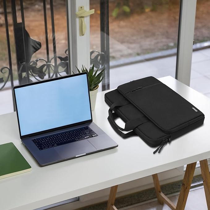TECOOL 17 17.3 Inch Laptop Bag, 360 Protective Case Messenger Bag Computer Sleeve Waterproof Briefcase with Shoulder Strap for 17-17.3 Inch Acer ASUS Lenovo HP Gaming Laptop Notebook, Black