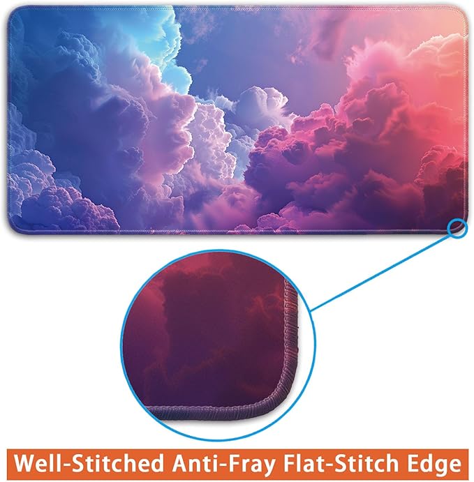 Desk Pad Protector, Office Desk Mat, Large Mouse Pad, Non-Slip Desk Blotter, 23.6x11.8 inch, Colorful Clouds