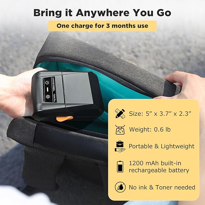 SUPVAN T50M Pro Bluetooth Label Maker Machine with Tape, Wide Waterproof Label, Versatile App with 30+ Fonts and 660+ Icons, Inkless Labeler for Home, Kitchen, School, Office Organization, Black