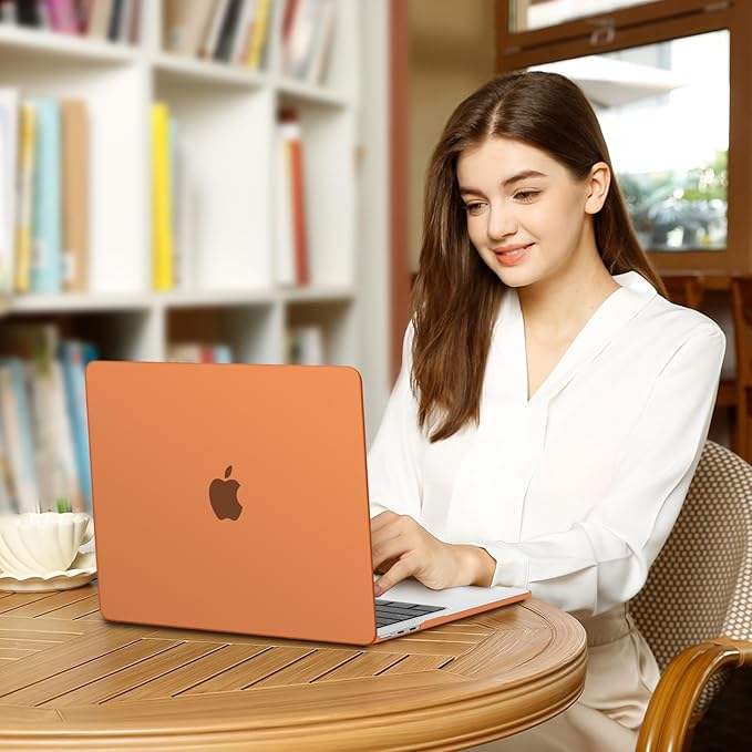 MOSISO Compatible with MacBook Air 13 inch Case M5 2026 M4 2025 M3 M2 2024-2022 A3449 A3240 A3113 A2681,Hard Shell&Keyboard Cover&Screen Film&Pouch for MacBook Air 13.6 inch Case, Cosmic Orange