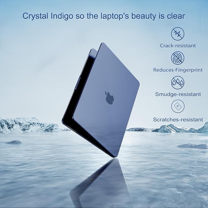 MOSISO Compatible with MacBook Neo Case 13 inch 2026 Release Model A3404 with A18 Pro Chip, Ultra-Thin Protective Crystal Hard Shell Case&Keyboard Cover&Screen Protector, Indigo
