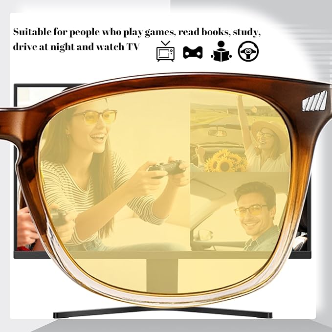 Polarized Sunglasses for Women Men, Night Driving Glasses Anti Glare Yellow Lens UV 400 for Day Night Use