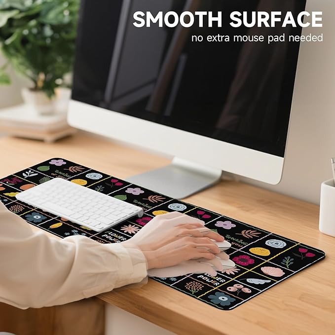 AUPET Leather Desk Pad Blotter Mat, Large Mouse Pad, Non-Slip Waterproof Desk Writing Pad Protector, Desk Decor for Office，Home，Gaming (Freeze-Frame Seasons, 23.6X13.7 inch)