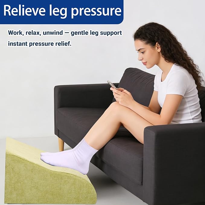 Foot Rest for Under Desk at Work, Ergonomic Under Desk Footrest with Washable Cover for Office, Home & Gaming Leg Elevation Pillow Fruit Green