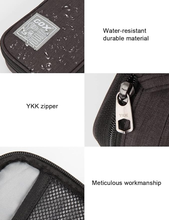 GOX Cord Organizer travel Cable Organizer Tech Pouch Electronics Case Charger Bag for Men Small Carry Box SD Card Cases Storage