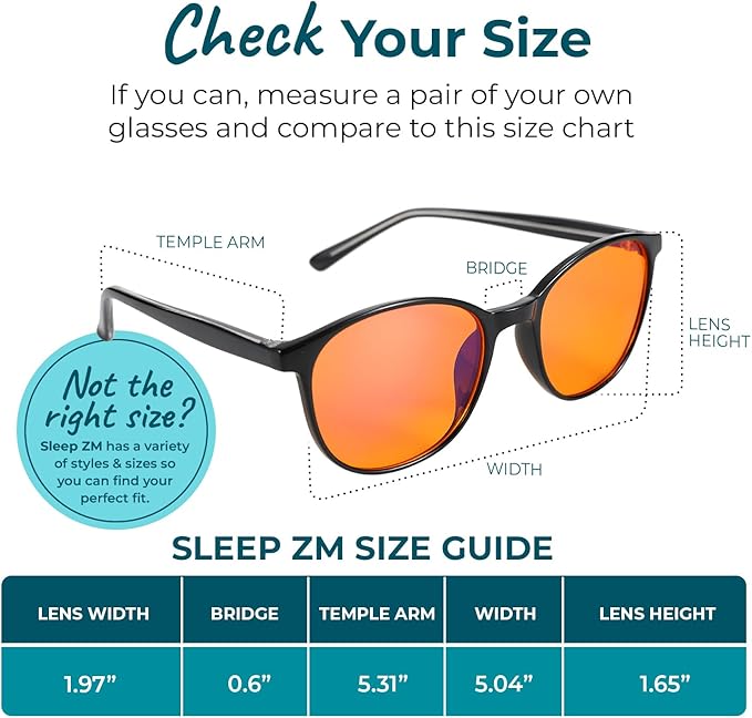 Sleep ZM Blue Light Blocking & Light Sensitivity Glasses - 8 Lens Types for Comfort, Relaxation, Sleep & Relief - 50+ Styles
