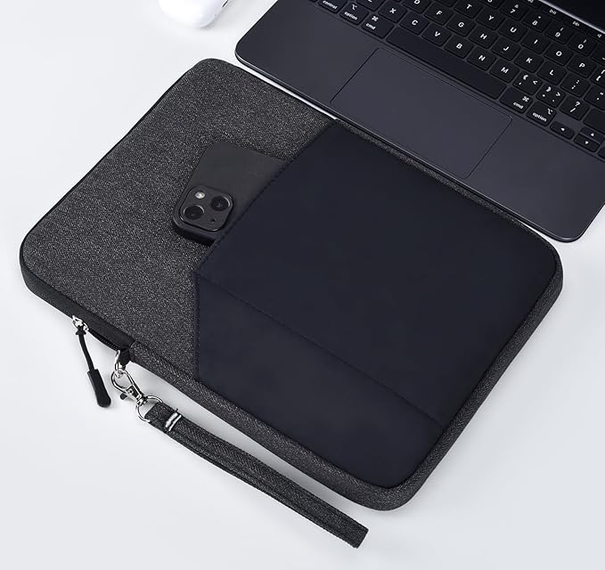 CAAORDKSO 7-8 Inch Tablet Sleeve Bag, Waterproof iPad Pouch Cover Case for iPad mini (A17 Pro) 8.3" 2024, iPad mini 6/5/4/3/2/1, Samsung Galaxy Tab S2 8.0, Galaxy Tab A 8.0, ZenPad Z8s 7.9, Black - A