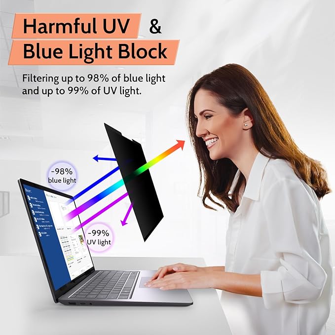 Mamol Magnetic Privacy Screen for 13 inch Surface Pro 11/10/9/8/X, Removable Anti Glare Blue Light Filter, Anti-Spy Screen Protector