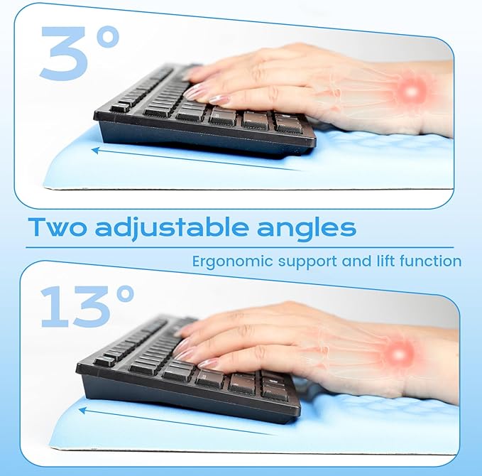 Keyboard Wrist Rest with Ergonomic Height - Computer Keyboard Stand & Soft Cushioned Pad for Wrist Pain Relief - Non-Slip Typing Support for Office, Gaming & Home(Gradient)