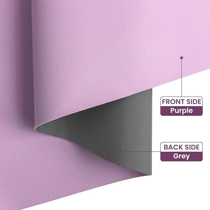 Non-Slip Desk Pad Mat, Leather Purple Desk Mat for Desktop, Large Mouse Pad, Waterproof Computer Mouse Mat Desktop Protector for Office/Home, 23.6" x 13.7"