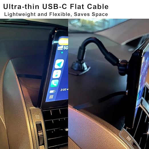 Right Angle USB C Short Flat Cable Dual Angle USB C Male to Male PD 65W Fast Charge Data Cord for Power Banks Phone Tablet(150mm/59in)