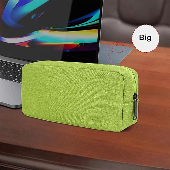 Electronics Organizer Case, Cable Organizer Bag Waterproof Electronic Accessories Case Travel Electronic Carrying Bag for Cable, Cord, Charger, Phone, Power Bank, Earphone (Big-Green)
