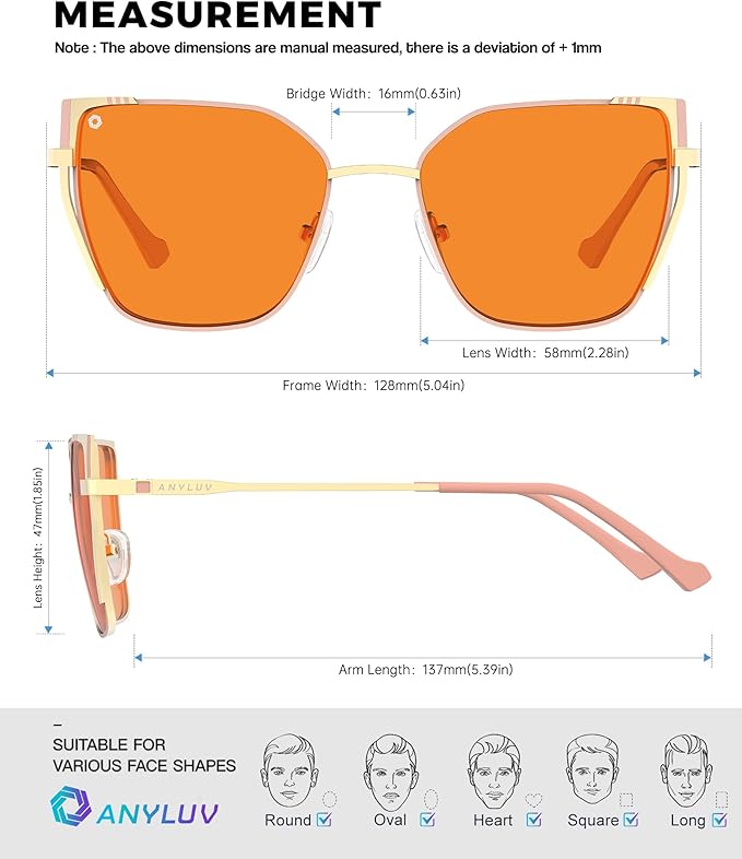 ANYLUV Blue Light Glasses for Woman Men, Womens Blue Light Blocking Glasses Computer Glasses Anti Eyestrain