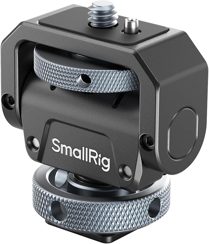 SmallRig Camera Monitor Mount Lite with Cold Shoe, Swivel 360° and Tilt 180° Holder for Field Monitor, LED, Flash and Video Shooting Photography Accessories, Max Load Capacity of 90° Tilt 3.2kg by SmallRig