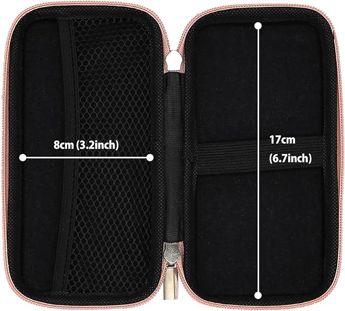 iMangoo Travel Essential Electronics Organizer Charger Case, Shockproof Dual Zipper Power Bank Cables Tech Accessories Pouch Purse, Men & Women Travel Must Have Storage Bag, 6.5x3.2x1 inch Rose Gold