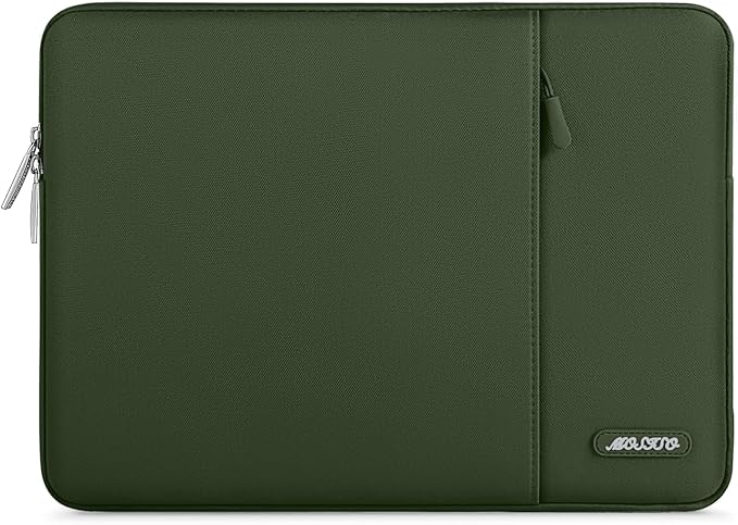 MOSISO Laptop Case 16 inch, 15-15.6 inch Laptop Sleeve Compatible with MacBook Pro 16 M5 M4 M3 M2 M1, HP Acer Dell Lenovo ASUS, Polyester Vertical Computer Sleeve Bag with Pocket, Army Green