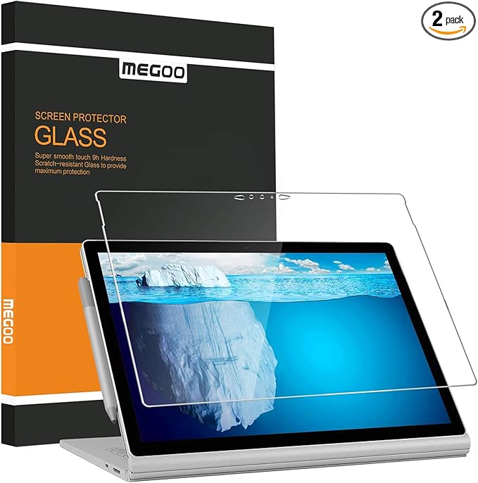 Megoo Screen Protector for Surface Book 2/3 15 Inch, Tempered Glass/Easy Installation/Scratch resistant, Compatible with Microsoft Surface Pen