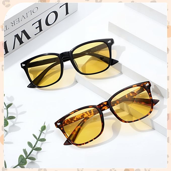 Polarized Sunglasses for Women Men, Night Driving Glasses Anti Glare Yellow Lens UV 400 for Day Night Use