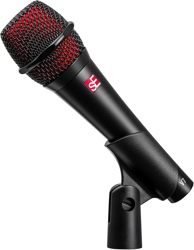 SE ELECTRONICS V7 Dynamic Microphone for Singing, Speech & Studio Recording - XLR Handheld Professional Microphone with Supercardioid Aluminum Voice Coil for Huge Gain Before Feedback - Black