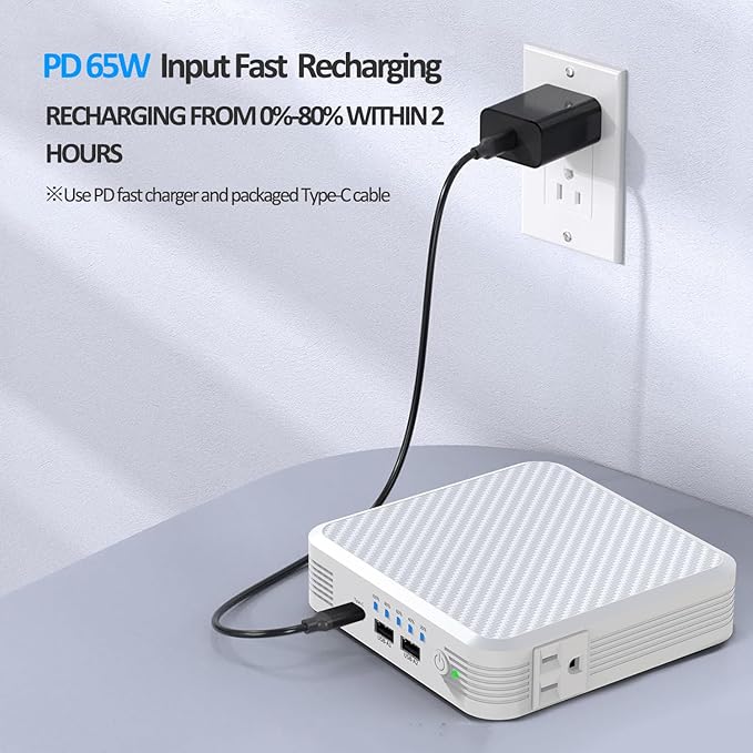 HANGXIN Portable Charger with 100W AC Outlet, 65W PD Fast Charging Portable Laptop Power Bank, 20000mAh/72Wh Battery Pack Power Supply for Business Travel and Outdoor Activities