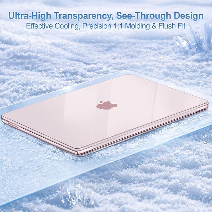 MOSISO Compatible with MacBook Neo Case 13 inch 2026 Release Model A3404 with A18 Pro Chip, Ultra-Thin Protective Crystal Hard Shell Case&Keyboard Cover&Screen Protector, Blush